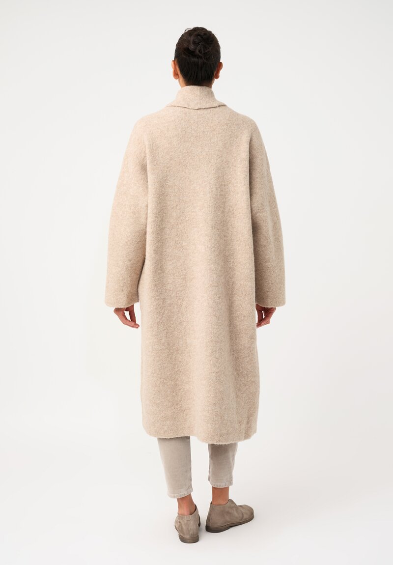 Lauren Manoogian Baby Alpaca Double-Faced Long Coat in Natural Oak