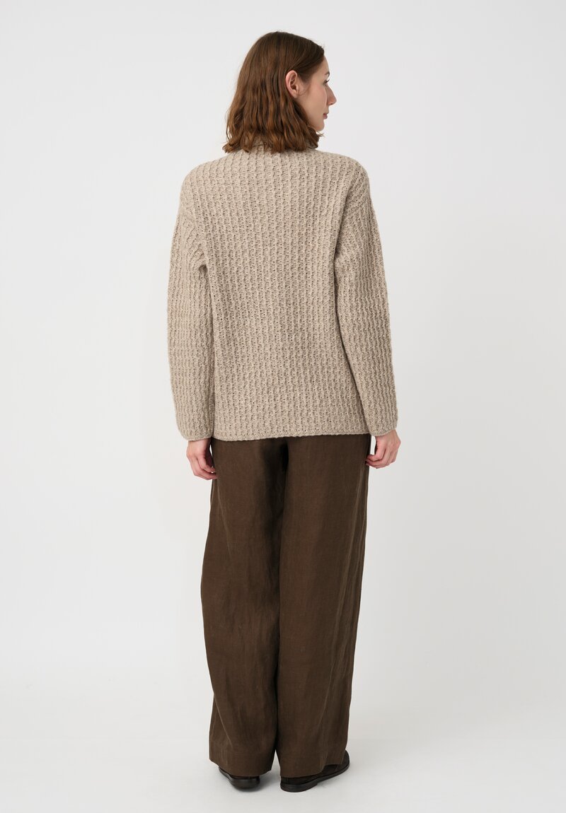 Forme d'Expression Thermal Yak Chunky Knit Turtleneck in Neutral Almond Grey