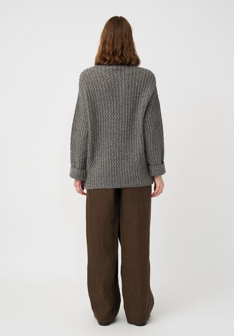 Forme d'Expression Thermal Yak Chunky Knit Turtleneck in Dark Stone Grey