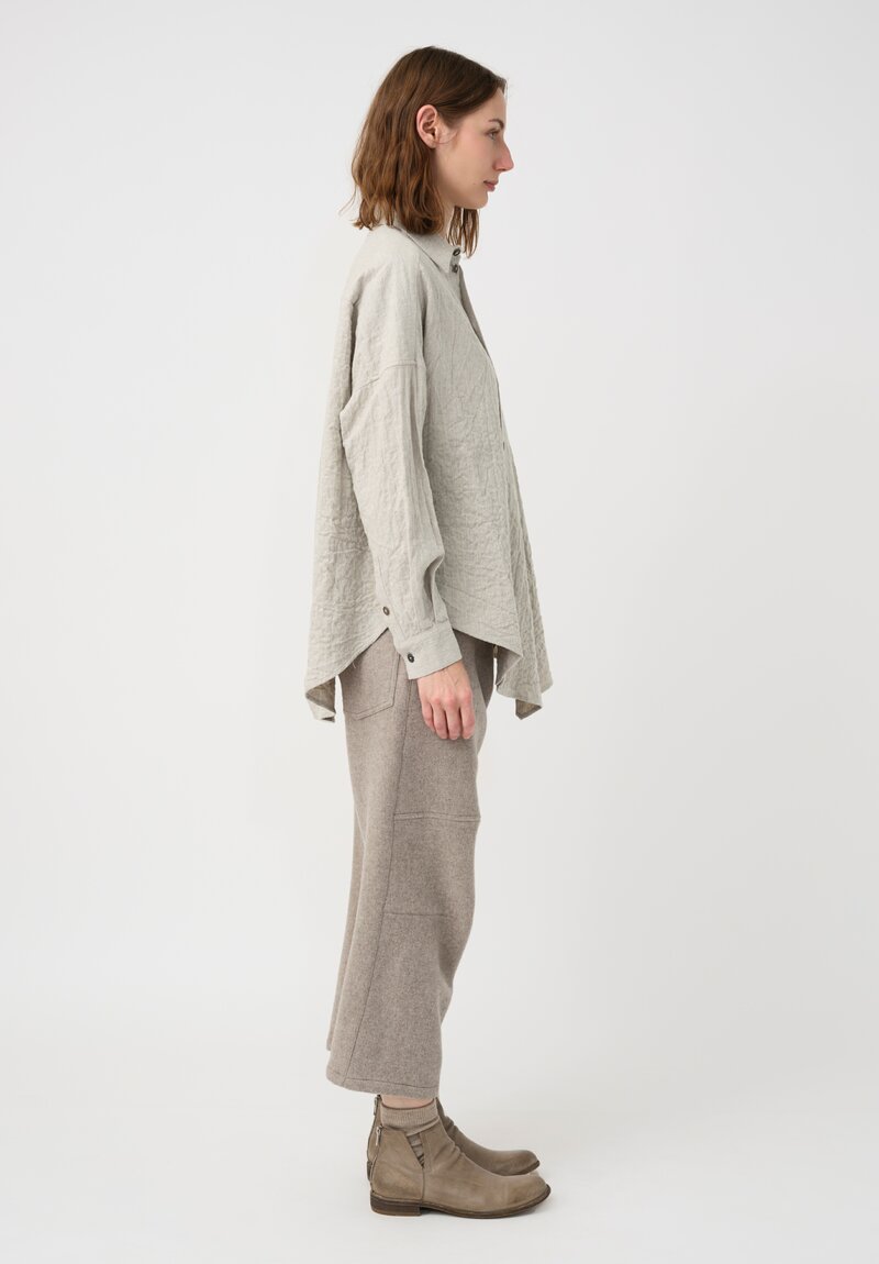 Forme d'Expression Thermal Skewed 5-Pocket Pants in Neutral Oyster Grey