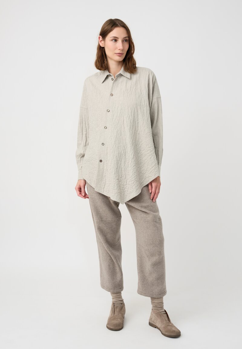 Forme d'Expression Thermal Skewed 5-Pocket Pants in Neutral Oyster Grey