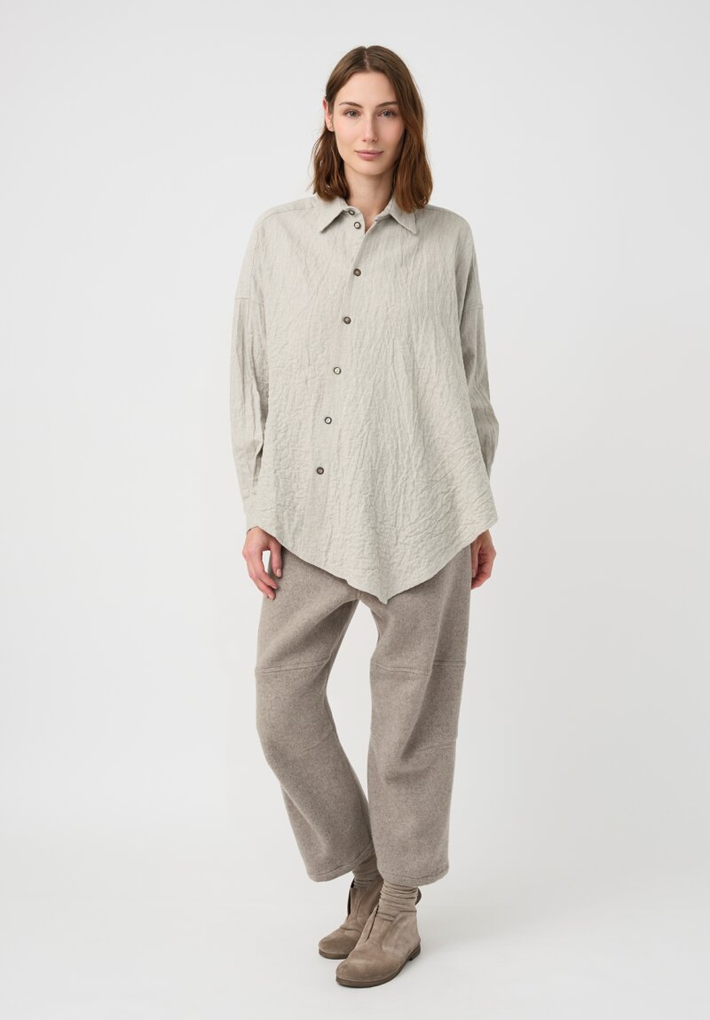 Forme d'Expression Thermal Skewed 5-Pocket Pants in Neutral Oyster Grey