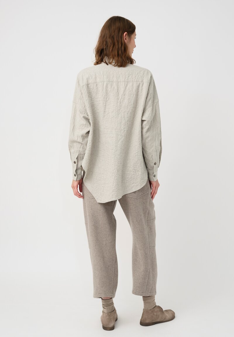 Forme d'Expression Thermal Skewed 5-Pocket Pants in Neutral Oyster Grey