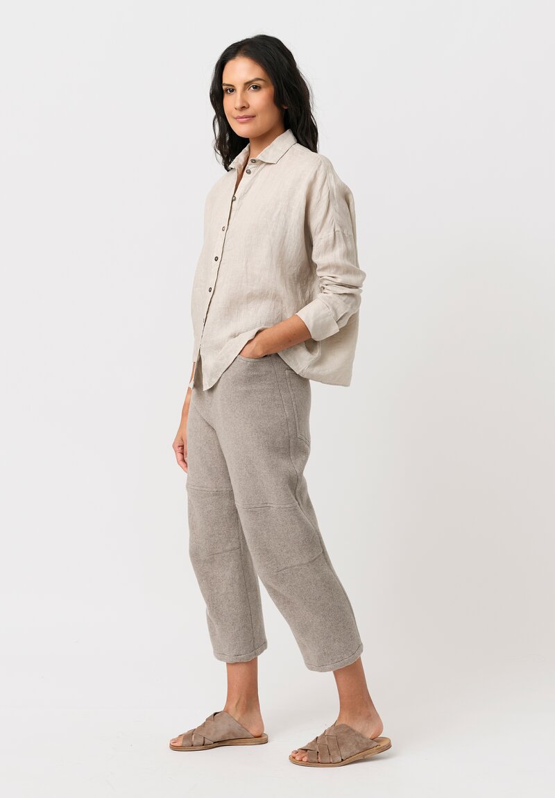 Forme d'Expression Thermal Skewed 5-Pocket Pants in Neutral Oyster Grey
