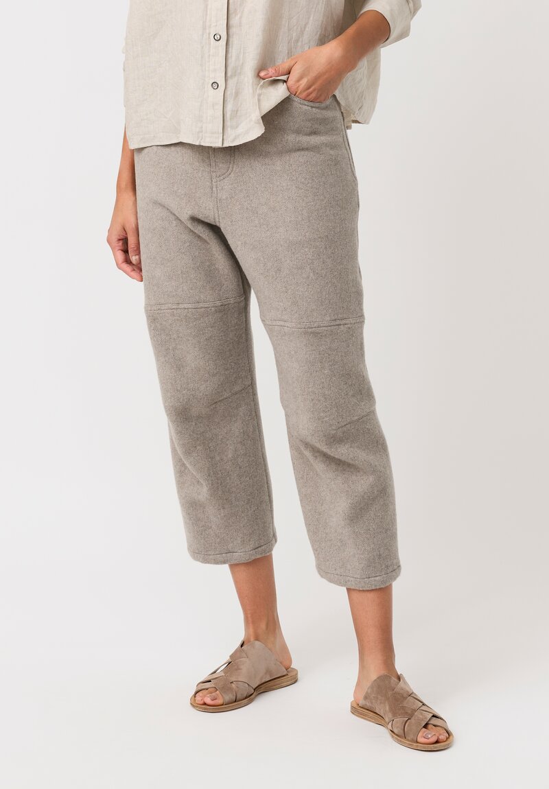 Forme d'Expression Thermal Skewed 5-Pocket Pants in Neutral Oyster Grey