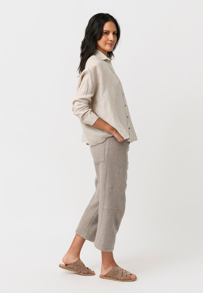 Forme d'Expression Thermal Skewed 5-Pocket Pants in Neutral Oyster Grey