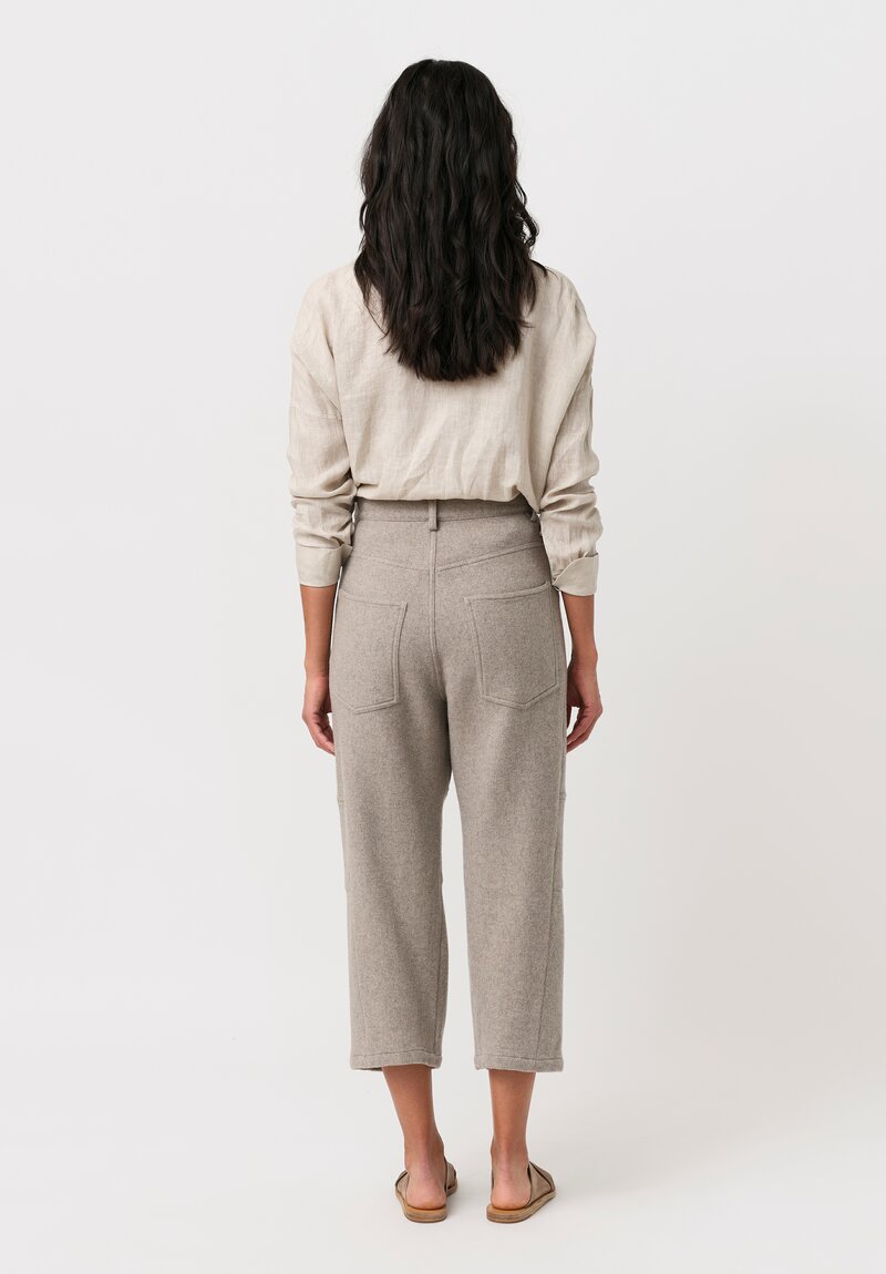 Forme d'Expression Thermal Skewed 5-Pocket Pants in Neutral Oyster Grey