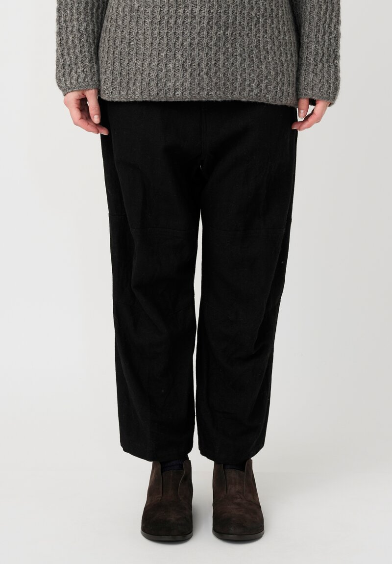 Forme d'Expression Skewed 5-Pocket Pants in Sable Black
