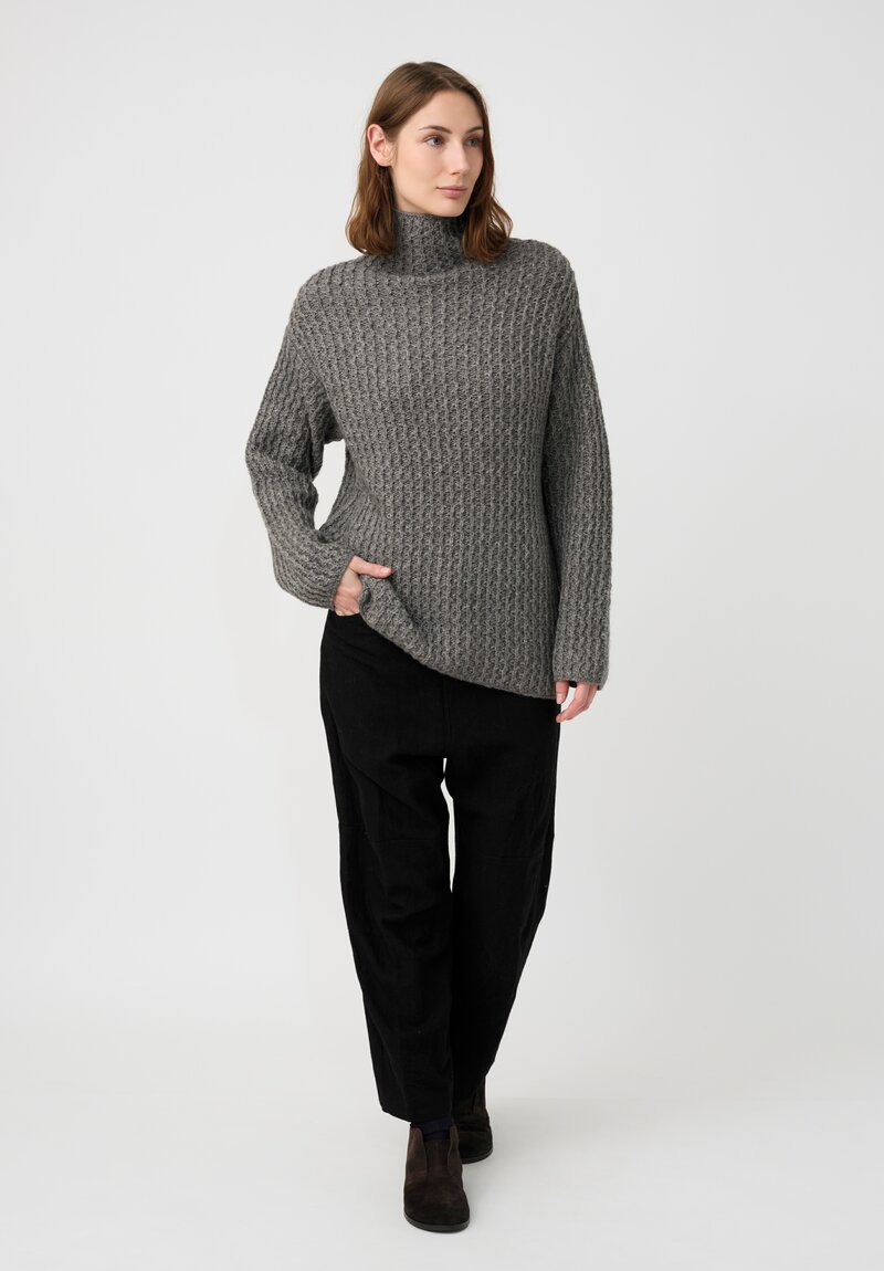 Forme d'Expression Skewed 5-Pocket Pants in Sable Black