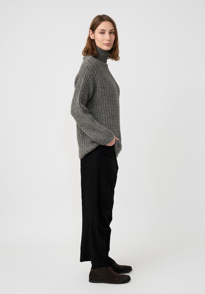 Forme d'Expression Skewed 5-Pocket Pants in Sable Black