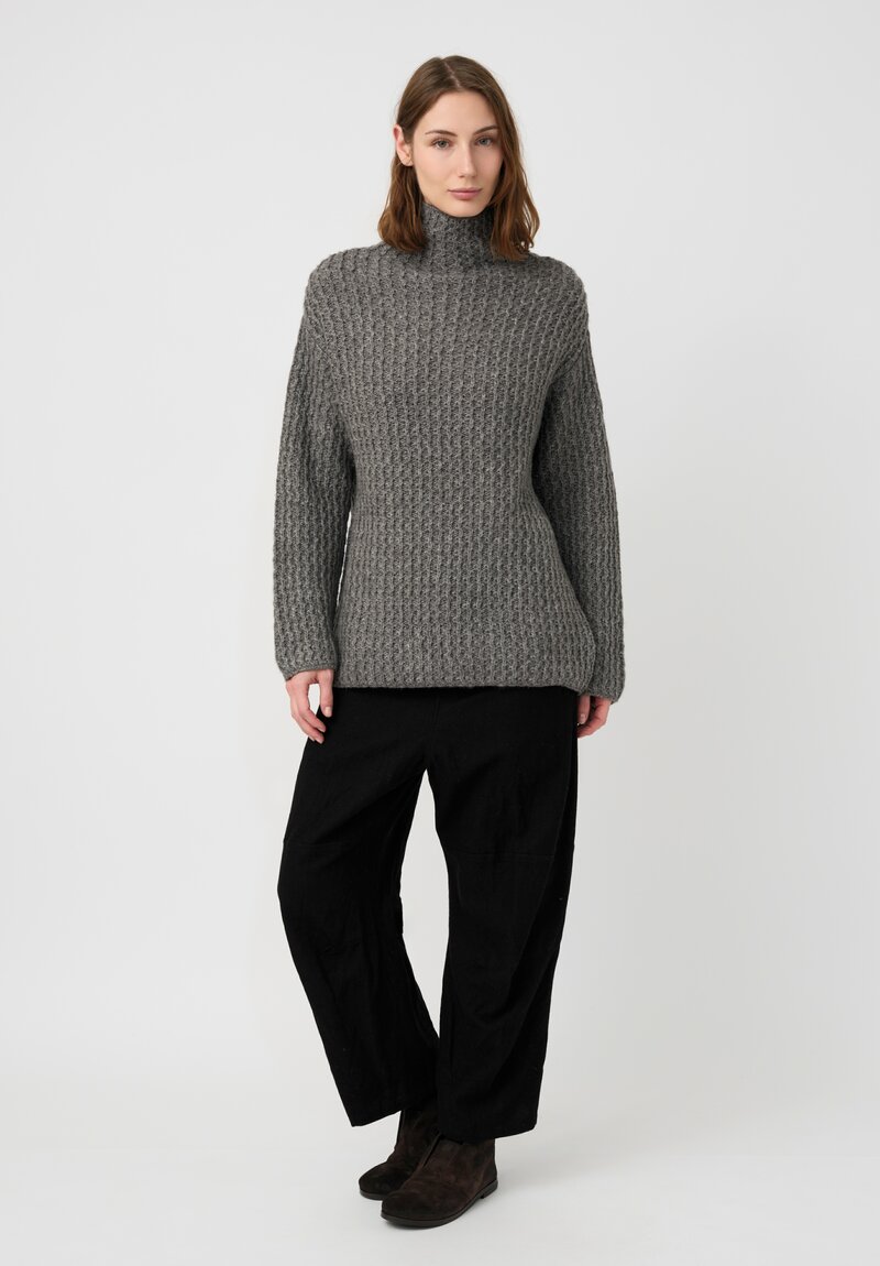 Forme d'Expression Skewed 5-Pocket Pants in Sable Black