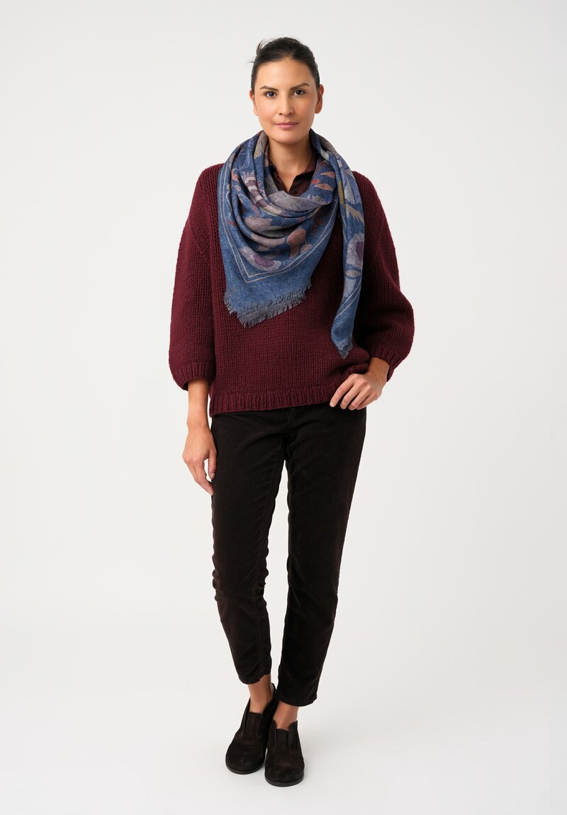Wommelsdorf Cashmere Knit V Neck Dara Sweater in Burgundy