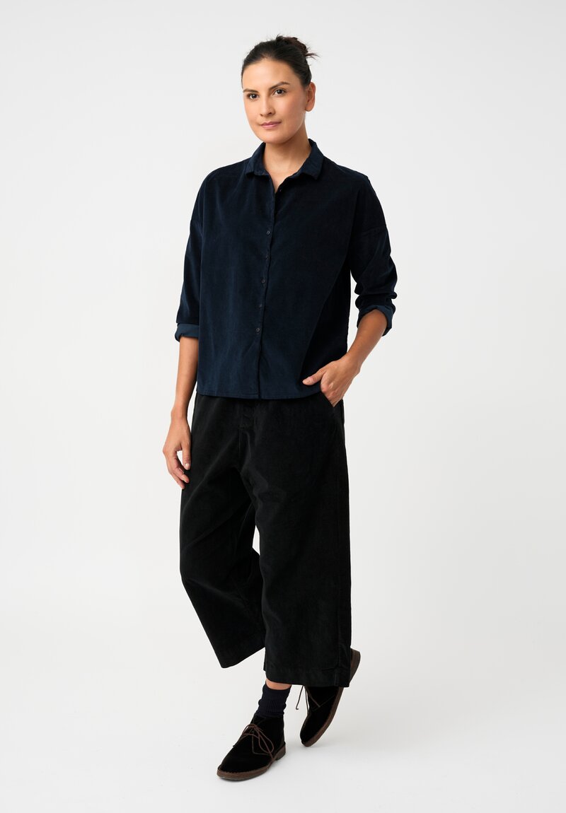 Album di Famiglia Cotton Velvet W&S Pants in Mars Black