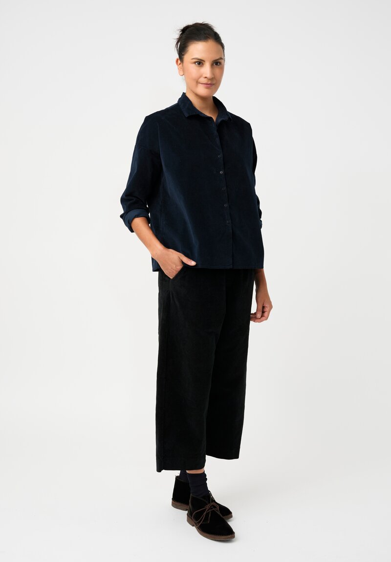 Album di Famiglia Cotton Velvet W&S Pants in Mars Black