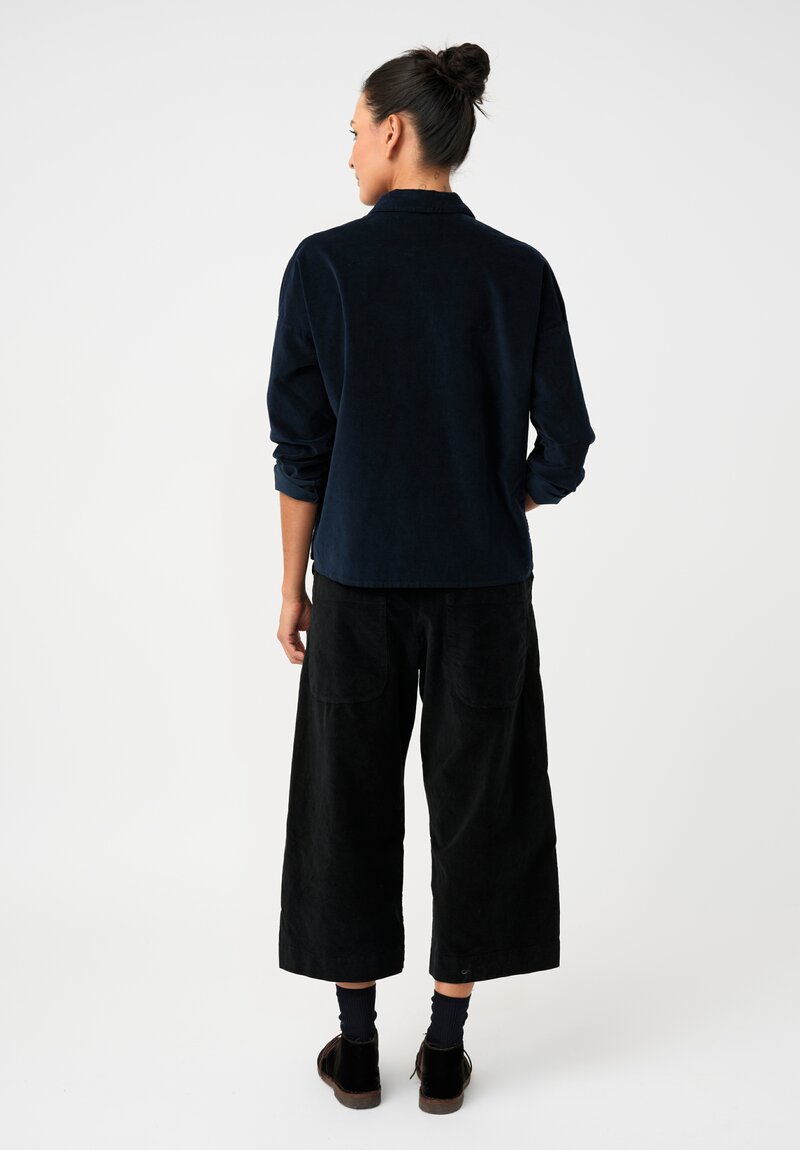 Album di Famiglia Cotton Velvet W&S Pants in Mars Black