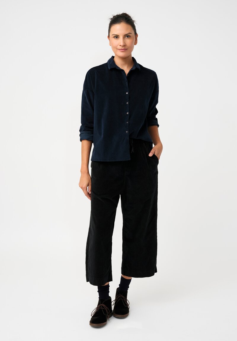 Album di Famiglia Cotton Velvet W&S Pants in Mars Black
