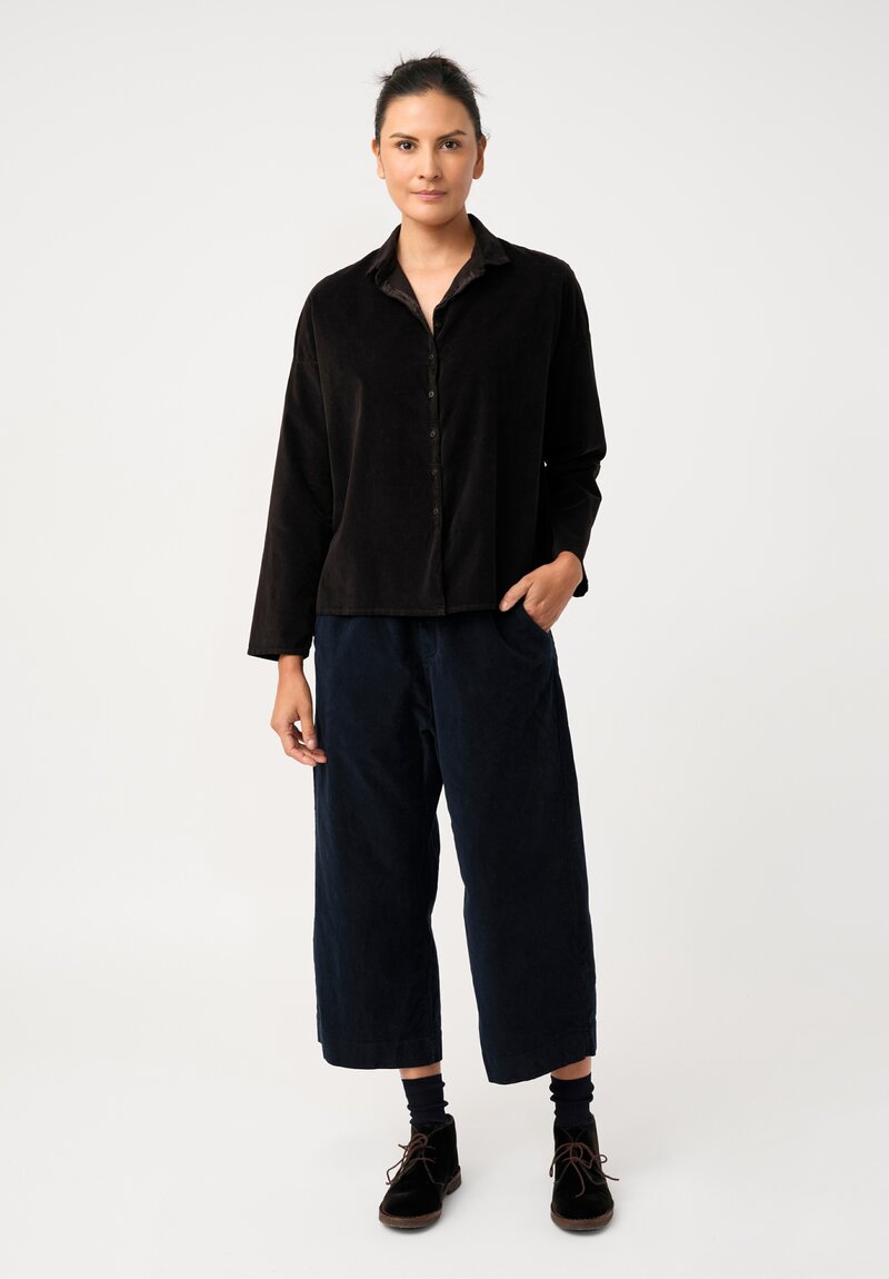 Album di Famiglia Cotton Velvet W&S Pants in Ink Blue