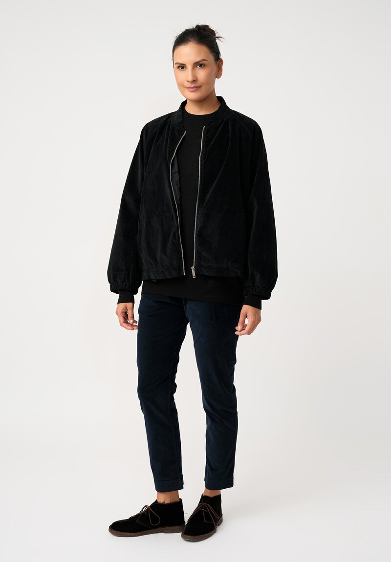 Album di Famiglia Cotton Velvet Bomber Jacket in Mars Black