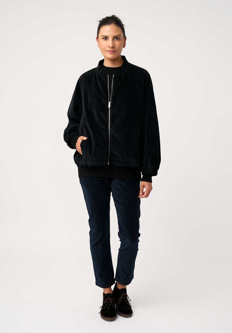 Album di Famiglia Cotton Velvet Bomber Jacket in Mars Black