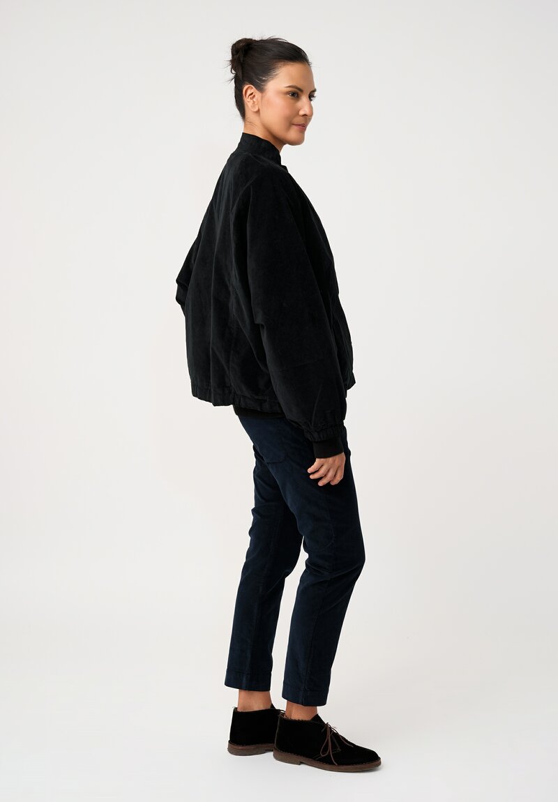Album di Famiglia Cotton Velvet Bomber Jacket in Mars Black