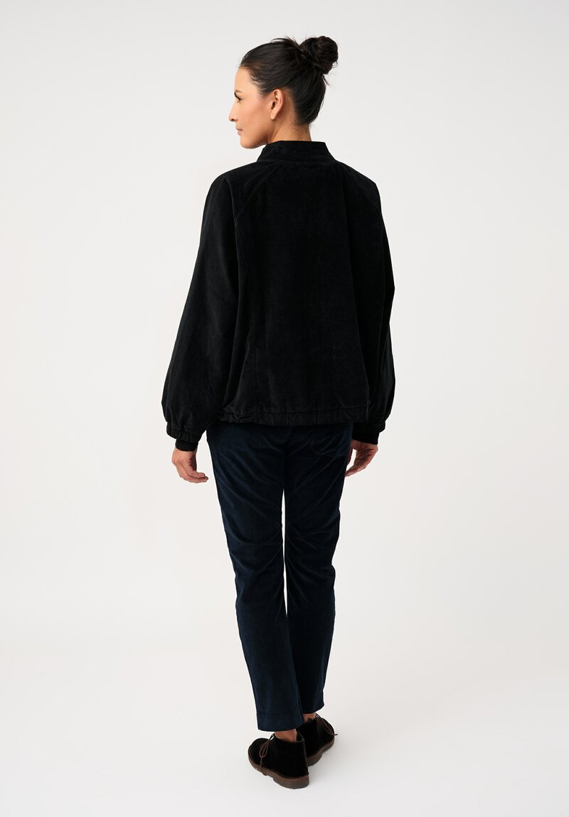 Album di Famiglia Cotton Velvet Bomber Jacket in Mars Black