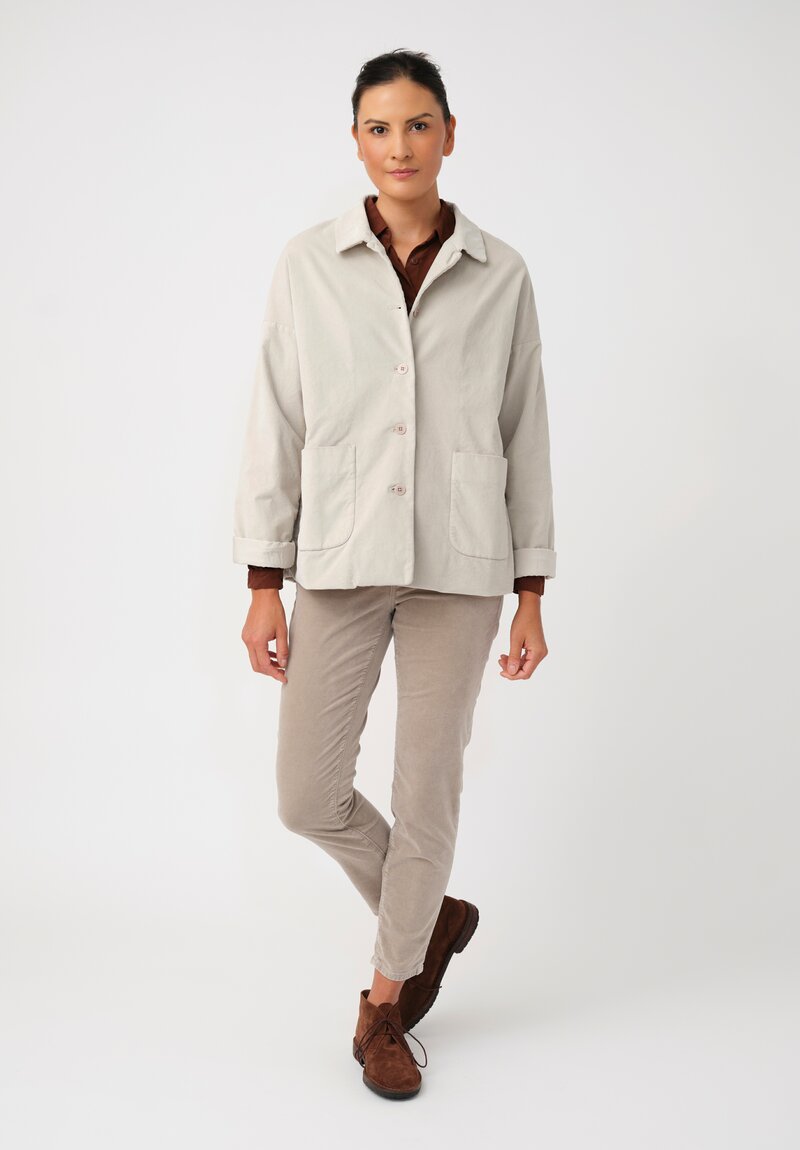 Album di Famiglia Cotton Velvet Relaxed Blazer in Fog Grey