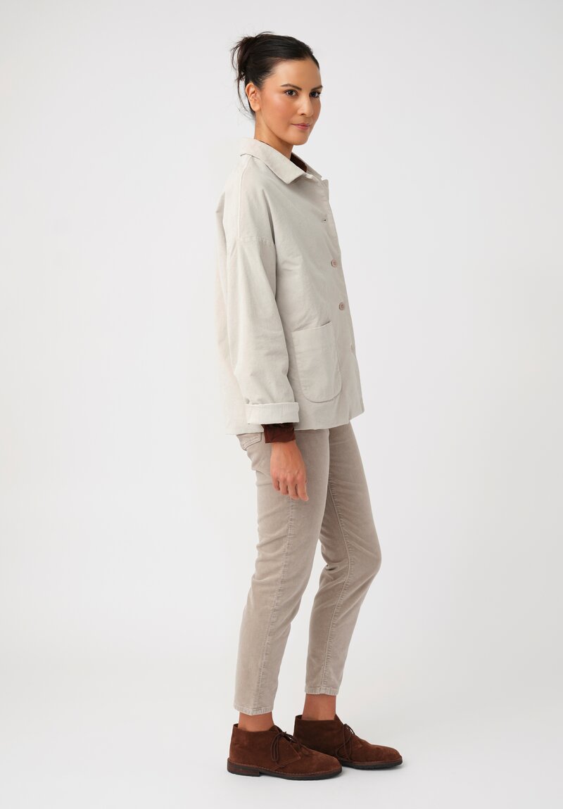 Album di Famiglia Cotton Velvet Relaxed Blazer in Fog Grey