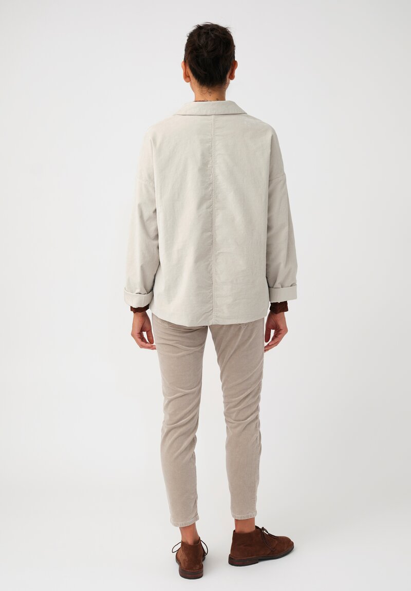 Album di Famiglia Cotton Velvet Relaxed Blazer in Fog Grey