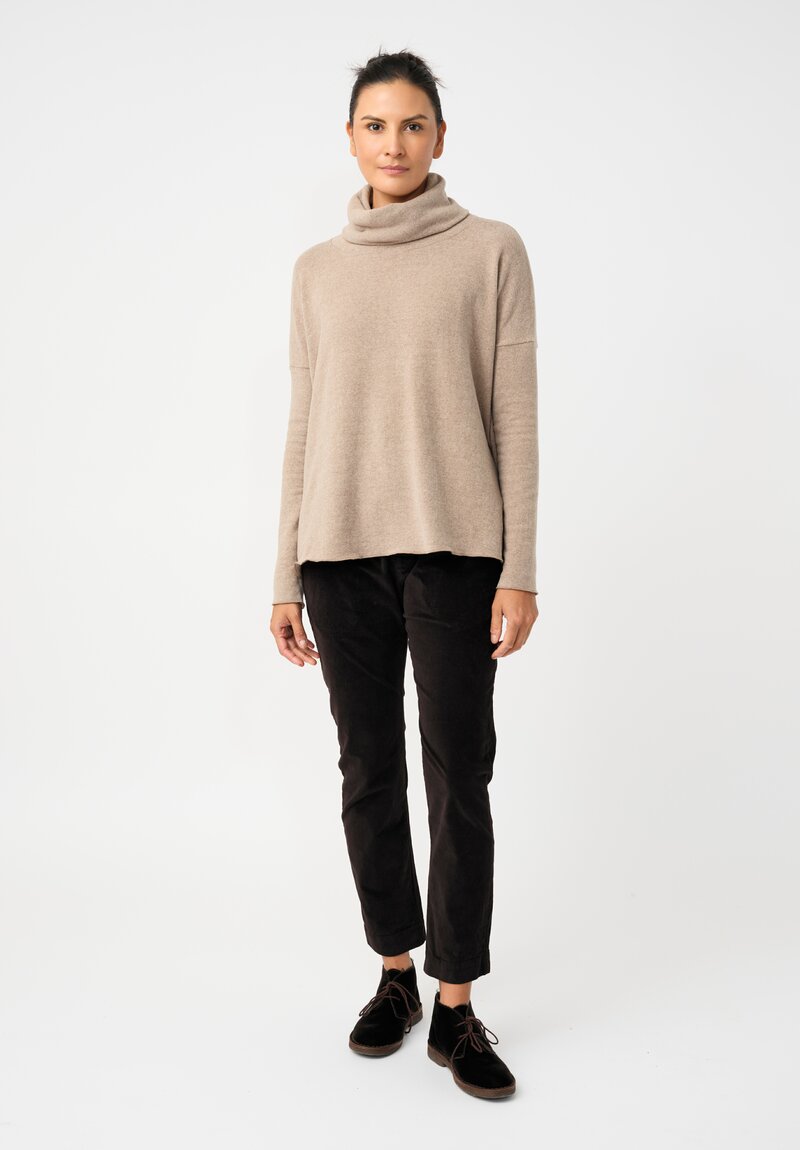 Album di Famiglia Cotton Velvet Slim Pants in Cacao Brown