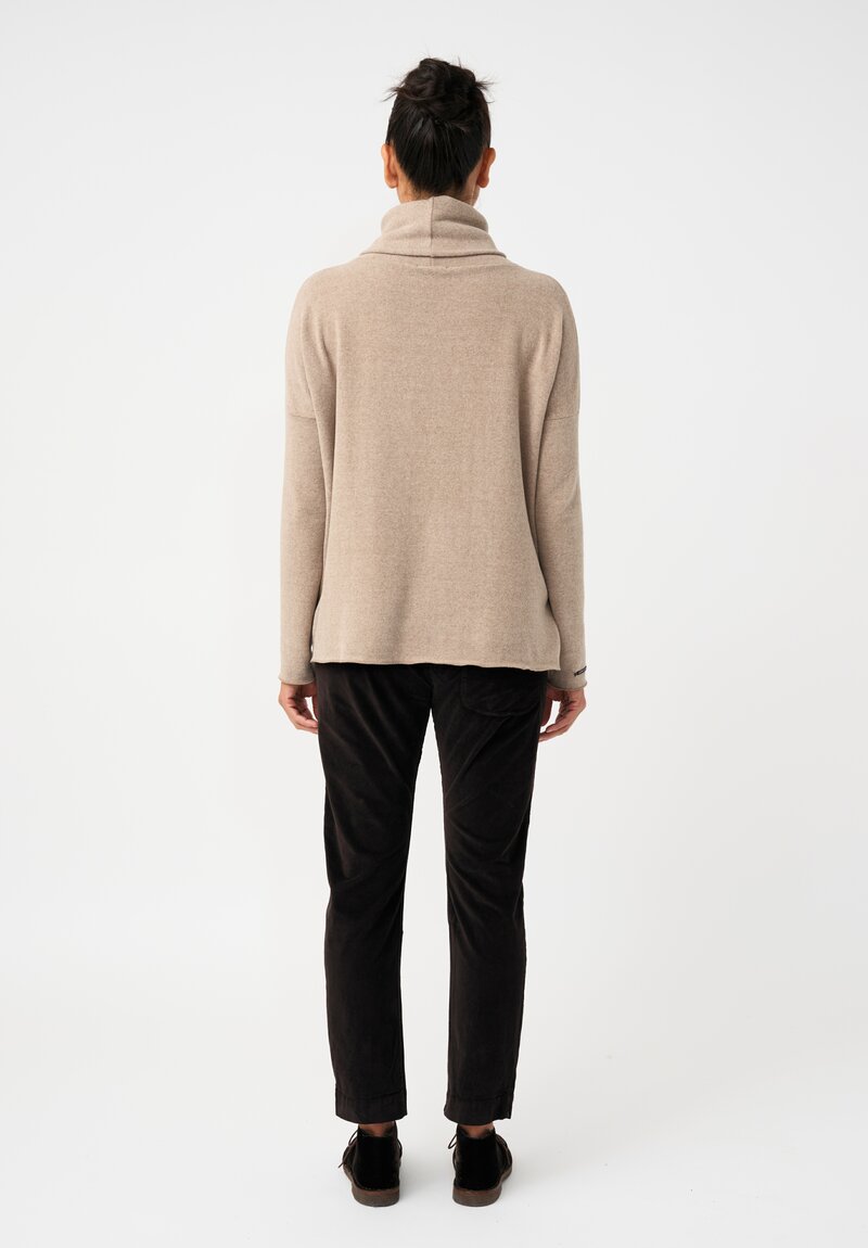 Album di Famiglia Cotton Velvet Slim Pants in Cacao Brown