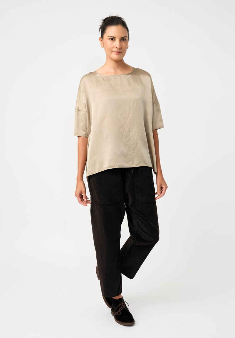 Album di Famiglia Cotton Velvet Patch Pocket Pants in Cacao Brown