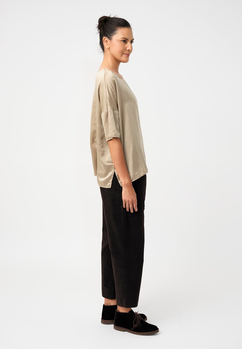 Album di Famiglia Cotton Velvet Patch Pocket Pants in Cacao Brown