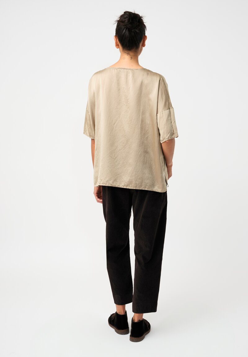 Album di Famiglia Cotton Velvet Patch Pocket Pants in Cacao Brown