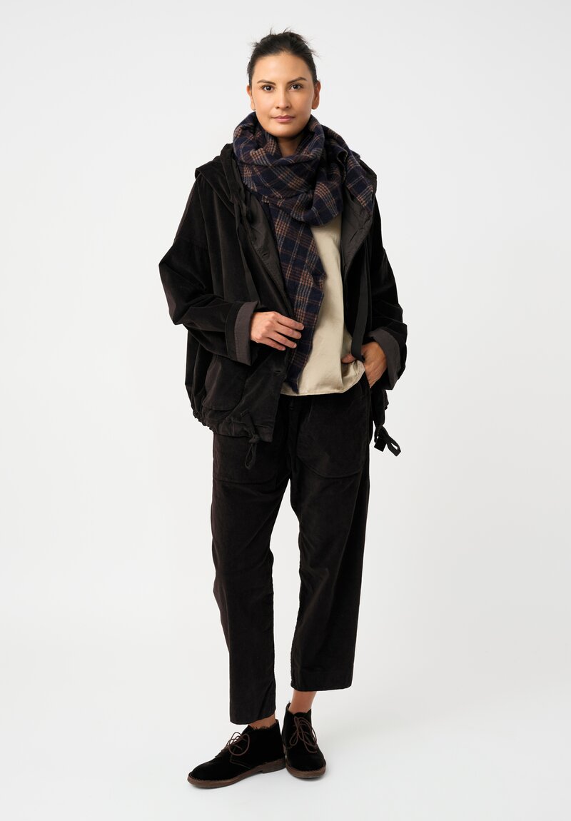 Album di Famiglia Cotton Velvet Patch Pocket Pants in Cacao Brown