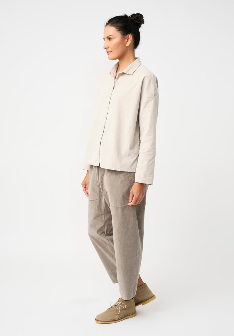 Album di Famiglia Cotton Velvet Patch Pocket Pants in Ash Brown