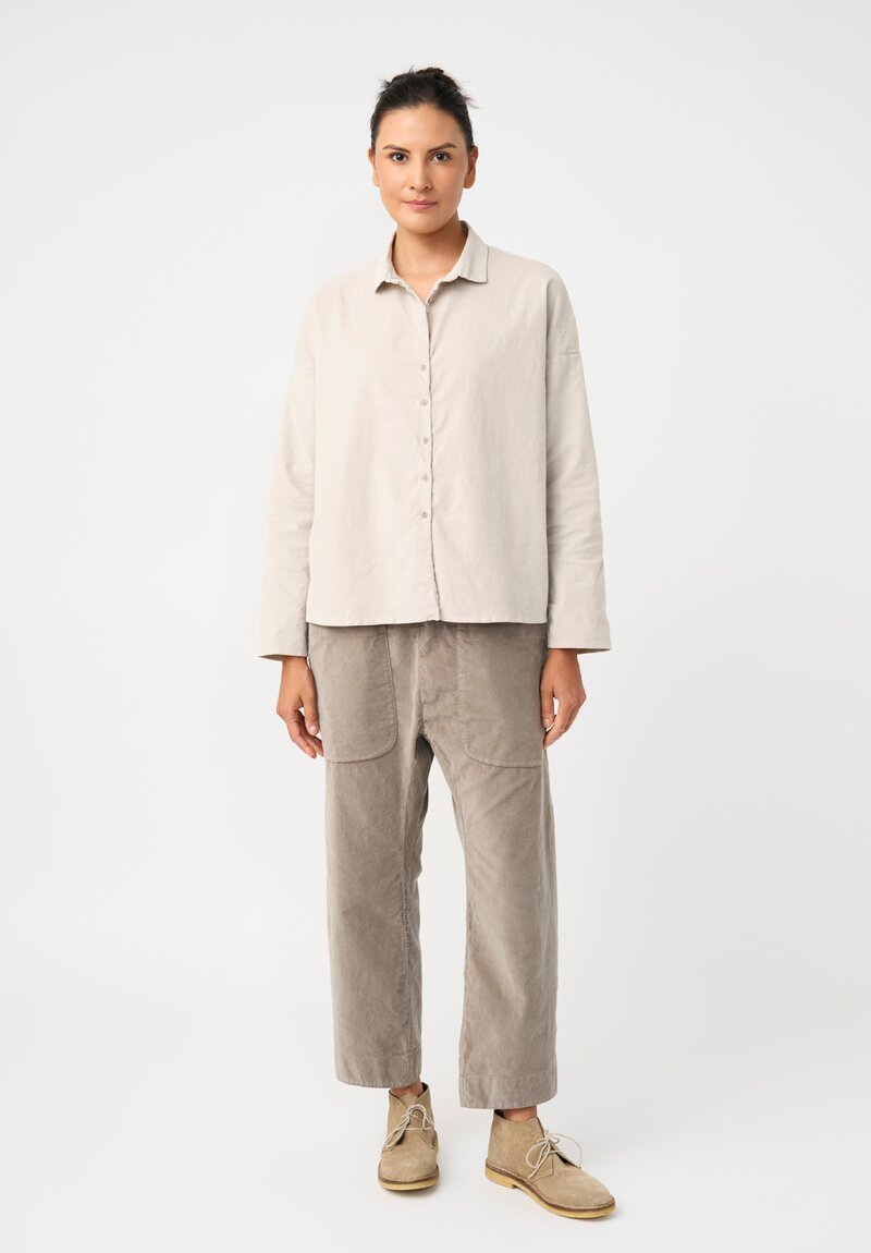 Album di Famiglia Cotton Velvet Patch Pocket Pants in Ash Brown