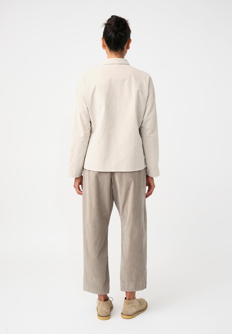 Album di Famiglia Cotton Velvet Patch Pocket Pants in Ash Brown