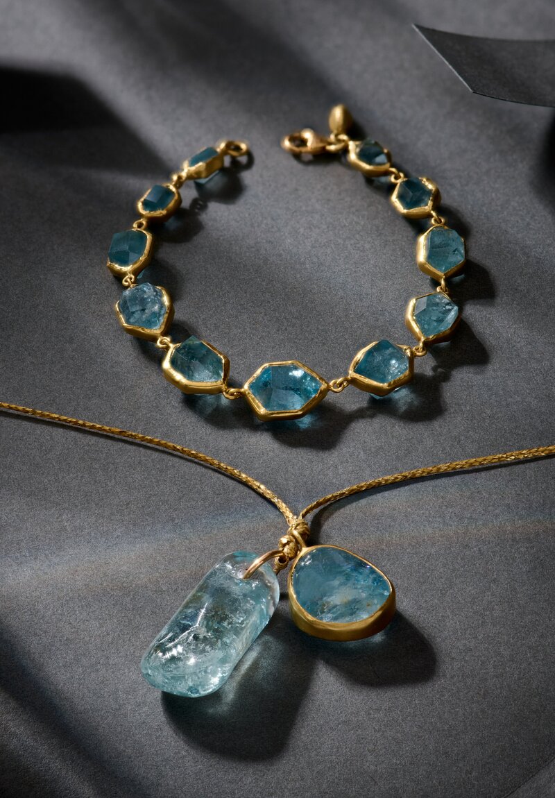 Pippa Small 18k, Aquamarine Full Stone Bracelet