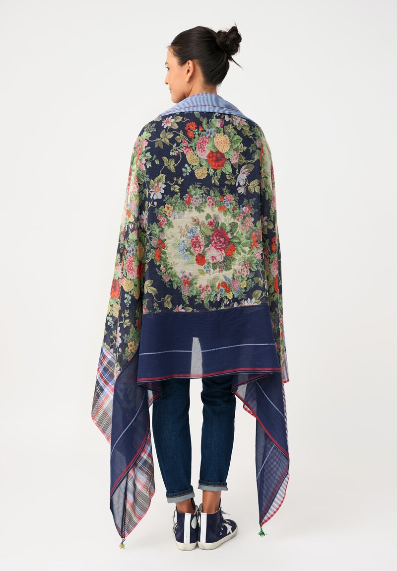 Pero Cotton Silk Embellished Floral Scarf