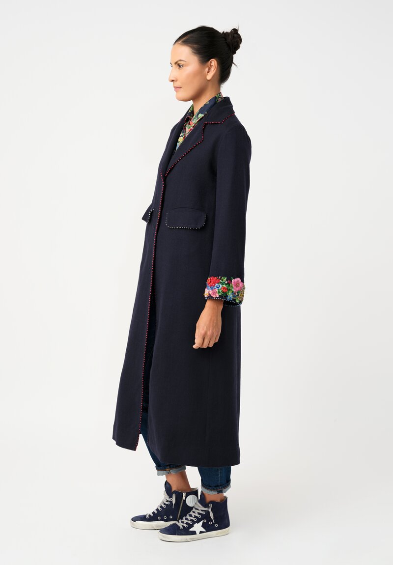Péro Pashmina Coat with Gem-Studded Cuffs