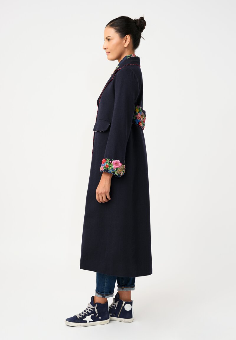 Péro Pashmina Coat with Gem-Studded Cuffs