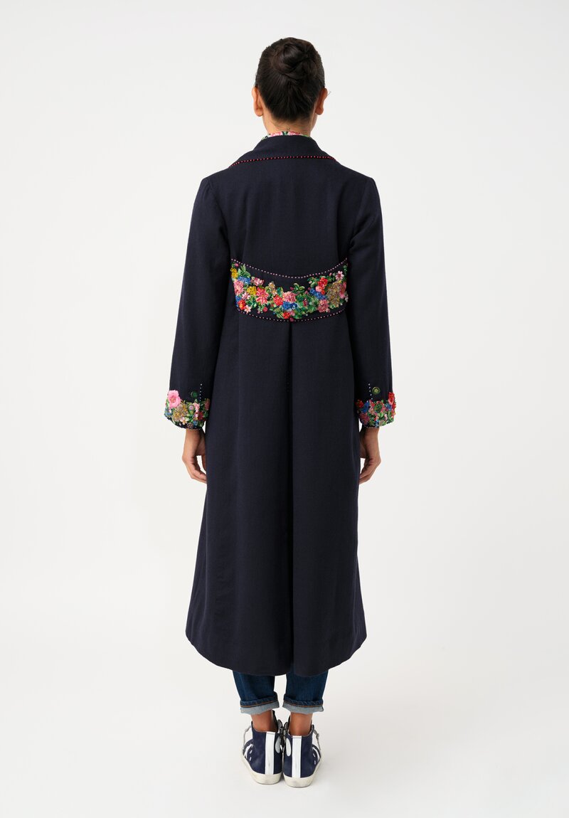 Péro Pashmina Coat with Gem-Studded Cuffs