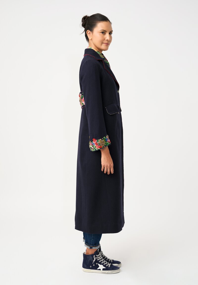Péro Pashmina Coat with Gem-Studded Cuffs