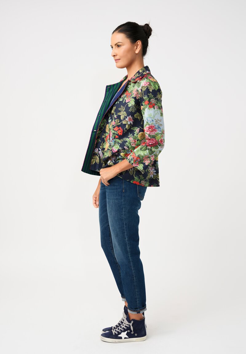 Péro Double-Breasted Silk-Lined Floral Jacket