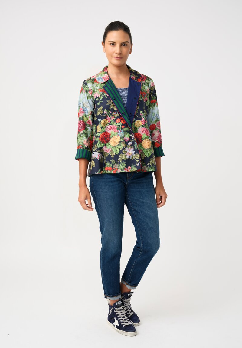 Péro Double-Breasted Silk-Lined Floral Jacket