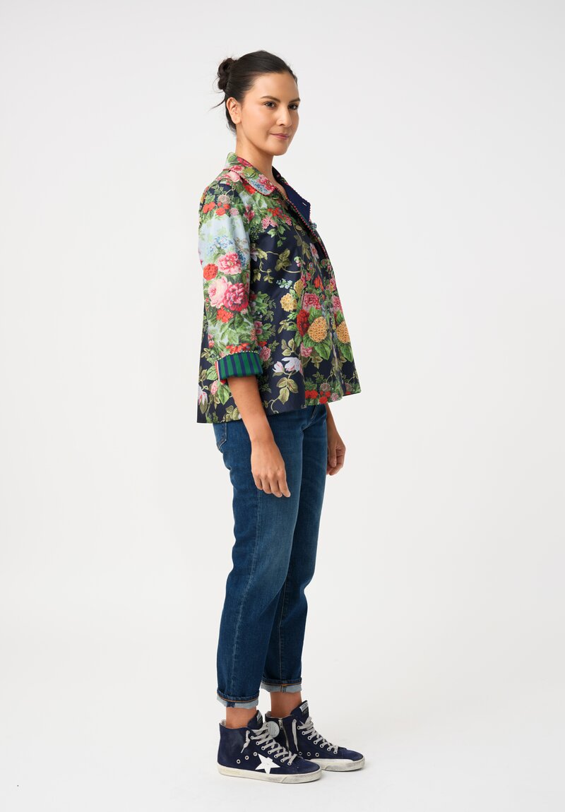 Péro Double-Breasted Silk-Lined Floral Jacket