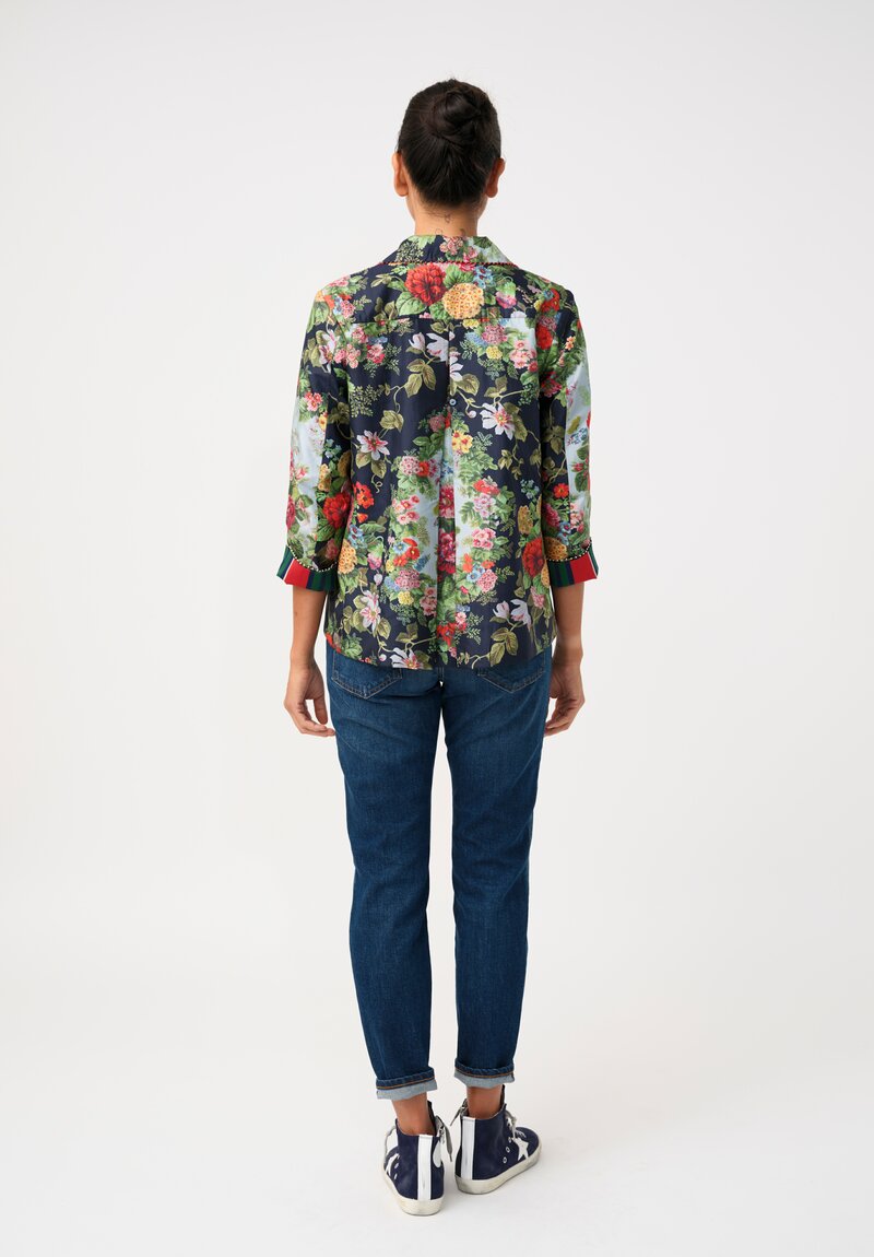 Péro Double-Breasted Silk-Lined Floral Jacket