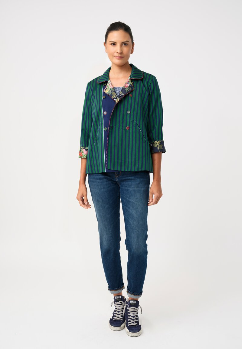 Péro Double-Breasted Silk-Lined Floral Jacket