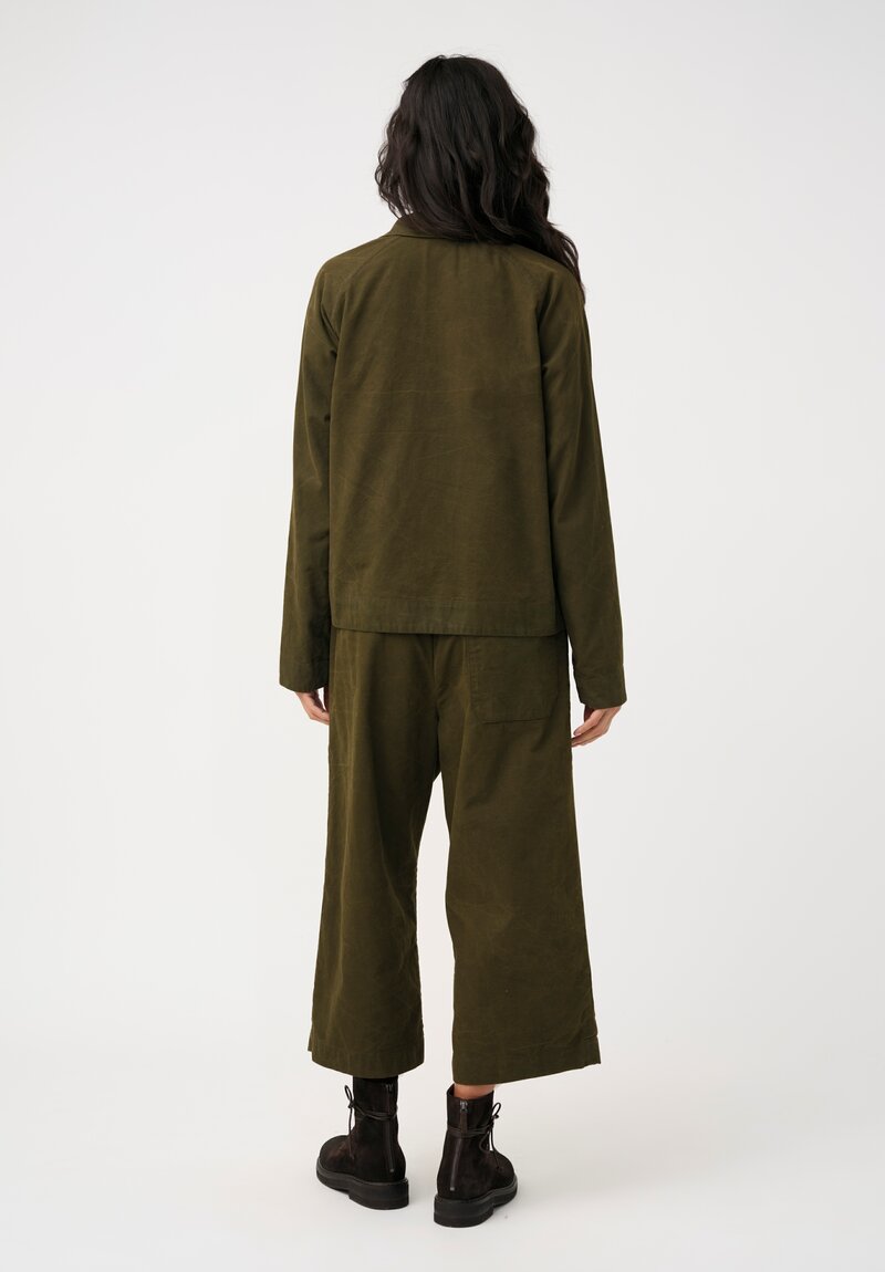 Biek Verstappen Cotton Raglan Button-Down Jacket in Khaki Green