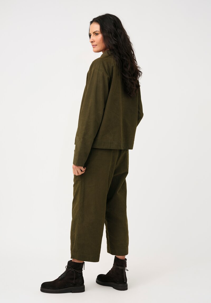 Biek Verstappen Cotton Raglan Button-Down Jacket in Khaki Green